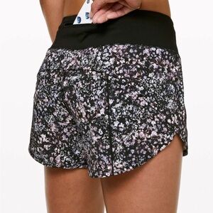 🌼Lululemon Speed Up Short Long *4" Updated Fit Floral Spritz Multi / Black